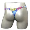 Novel Mens Bikini Swimwear Circle Printed Sexy Male G String Big Pouch Underwear Enhance Thongs