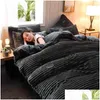 Bettwäsche-Sets Justchic Dicke warme Winterdecke für Betten Ab-Version Doppelseitige Veet-Bettdecke Er Kissenbezug Flanell Queen-Size-Drop Deli DHJ0Z