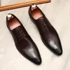 Dress Shoes Love Four Men's English Pointed Lace-up Made Of Leather Wedding Wear Work Size 46