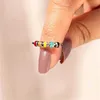 Anelli a fascia Shuangshuo geometrico arcobaleno colore ansia anelli di agitazione per le donne ragazze antistress rilascio giocattoli divertenti anello gioielli anello di agitazione AA230417