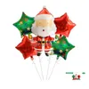 Andere evenementen Feestartikelen Cartoon Kerstman Feestdecoratie Ballonnen Kerstbenodigdheden Boom Ouderenvormige aluminiumfolie Balloo Dhy85