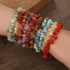 Natuurlijke edelstenen stenen armbanden onregelmatige kristal stretch chip kralen nuggets armbanden armbanden quartz chakra polsband voor vrouwen cadeau mode