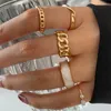 Anéis de banda 5pcs 10pcs imitação de pérola folha flor conjunto para mulheres borboleta dedo anel metal junta jóias 231118
