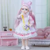 Pluszowe lalki 28 cm Anime Doll Pełny zestaw 16 BJD 23 Włącz ruchome ciało z spódnicą kapelusz HEADDRESS Dress Up Toys 230504