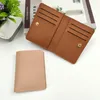Wallets Solid Color Glossy Small Wallet For Women Short Simple Women's Purse With Buttons Driver's License Card Bag