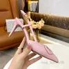 Designer women's high heeled sandals New fashion leather office slippers Sexy party shoes with pointed toe size 35-43 8.5cm