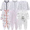 Barboteuses 0-12 mois bébé barboteuses né filles garçons 100% coton vêtements de longue Sheeve 1/2/3 pièce vêtements pour bébés pyjamas salopette 230418