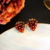 Stud Fashion and Personality Red Strawberry Women s Earrings Sweet 2023 Trend Fruit Design Girls Party 231117