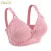 Bra Wysokiej jakości Dublowanie D Plus Size dla kobiet Push Up Bra Stripe Wzory Breeless Bralete Braleta Bra Bielizna bielizny P230417