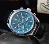 Relojes de pulsera de marcas de lujo superiores para hombres Nuevos relojes para hombre Reloj de cuarzo con esfera de trabajo Reloj cronógrafo de alta calidad Correa de reloj de cuero negro Moda para hombres envío gratis