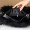 Evening Bags Winter Faux Fur Patchwork Leather Women's Boston Handbag Luxury Design Ladies Long Plush Tote Bag Bright Color Bolsa Feminina 231117