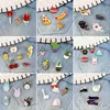 3 ~ 6 teile/satz Cartoon Katzen Kaninchen Schafe Pflanze Rose Kaktus Obst Hamburger Pizza Brosche Emaille Pin Metall Abzeichen Broschen für Frauen Mode SchmuckBroschen cartoon