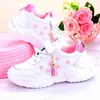 Sneakers Spring Girls' Sports Shoes Leather Waterproof Children's Leisure Student Running Kids 231117