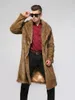 男性の毛皮のフェイクファーの男性模造毛皮の長いジャケット