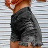 Dames shorts shorts dames zomer high street ins net rood speels meisje patroon bedrukte denim shorts gescheurd franjes broek 230417