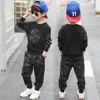 Clothing Sets Kids teens clothes 3-13year boys costume sweater camouflage tops pants 2pcs kids autumn clothes set