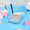 カレンダーOmoshiroiブロック3DメモパッドSantorini Notepad Love Sea Sticky Note Cubes Mini Pen Holder Office Accessories Birthday Gift 231117