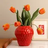 Vaser vintage stil jordgubbsvaser blomma potten vas dekorativ prydnadsblomma arrangemang för kontor hemvistelse parti gåvor dekor y23