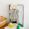 Clothing Sets Korean Style Flower Summer Short Sleeves TopsPP Shorts Suit Baby Girls Clothes Infant Baby Girls Clothing Suit 230418