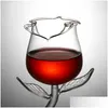 ワイングラスクリエイティブワイングラスローズフラワーシェイプゴブレットリード - カクテルグラスホームウェディングパーティーバーウェアドリンクウェアドロップデリバリー