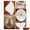 Kerstversiering Witte Kerstboom Rok Pluche Namaakbont Kerst Tapijt Decoraties Nieuwjaar Home Decor Festival Garland Ornament Dha91