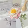 Decorative Flowers 1PC Knitted Flower Penoy Rose Fake Artificial Bouquet Wedding Decoration Hand-Woven Crochet Table Decorate Gift