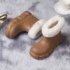 Botas de calidad Invierno Nueva Suela gruesa Manga media con nieve para mujer Impermeable Versátil Plus Felpa Espesada Cómodo Algodón cálido