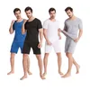 Menas de dormir com roupas de seda de seda masculina homens sólidos homens de verão pijama pijama shorts com camisa de plataz