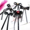Neck Ties Ribbon Bow Tie for Women Girls Pearl Blouse Collar Pin Brooch knot School Student Shirt tie Accessories 230418
