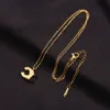 20 -styl Never Fading Luxury Designer Wisianty Naszyjniki 18K Gold Link Łańcuch ze stali nierdzewnej podwójna litera Choker Charm Akcesoria