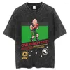 Heren t shirts mode harajuku casual t-shir anime een punch o-neck korte mouwen losse man oversized hiphop unisex t-shirt