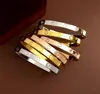 Luxury Women Men Designer Armband Bangle 4CZ 4mm 6mm Pulseras Titanium Steel Smycken för älskare Skruvmejsel Skruvarmband Guld Silver Rose Cuffs Mors dag gåva