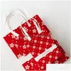 Cadeau Wrap Cadeaux de Noël Sac Papier Carré Fourre-tout Bas Décorations Accueil Santa Sacs Boîte CT0275 Drop Livraison Jardin Fête Fête Dhudb