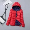 Women's Down Parkas 4XL 2023 New Women Down Jacket Winter Coat Fe Hooded Parkasショートアウトウェア薄い暖かさ