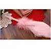 Party Favor Pretty Ostrich White/Pink Feather Long Quill Gästbok Signing Pen med Golden Pad Baby Show Casamento Pens Sup Dhsng