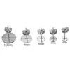 100 stks/partij 4-10mm Brons Rhodium KC Goud Metalen Blank Post Oorbel Studs Basis Pins Met Oorbel Plug oor Terug Voor Sieraden Maken Sieraden Maken Sieraden Bevindingen