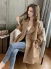 Jackets femininos 2023 Mulheres Trench Coats Spring Autumn Lapela Double Bastested String Casual Casual Midi Long Ladies Windbreak 230418