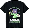 Men's T Shirts Easily Distracted By Anime And Sketching Teen Girl T-Shirt