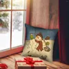 Capas de decorações de Natal de travesseiro Conjunto de 4 - Série de Xmas Cobertina Cetin Body Bodycase com zíper #T1G