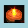 Dekoracja imprezy podwodna świeca Podwodna Flimeless LED Tealights Wodoodporne elektroniczne świece bezdymne światła Birthd Dhrq9