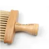 Spazzole da bagno Spugne Scrubber Spazzole per la pulizia dei capelli in legno Spazzola per spolverino professionale per collo morbido Accessorio per barbiere Dhgarden Dhjwx