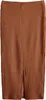 SheIn Women's Basic Plain Stretchy Ribbed Knit Split Full Length Skirt