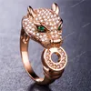 Leopard Head Inlaid Women Rings Hip Hop Animal Group Party Punk Finger Ring Jewelry Personality Fashion Gift New Style Fashion JewelryRings jewelry leopard ring