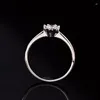 Cluster anneaux poésie du magasin juif Round S925 Silver Ring 1.00ct D VVS Luxury 925 Sterling pour les femmes