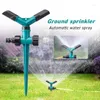 Vattenutrustning 360 grader tre arm roterande trädgårdsprinkler Automatisk gräsmatta munstycke Irrigeringsverktyg