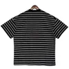 Women s T Shirt SS Black Striped Letter Men Women Foam Print Cotton Casual Tops Ins Fashion lDER Oversize Tees 230418