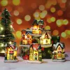 Christmas Decorations Small Ornaments Gifts Resin House Micro Landscape 231117