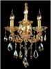 Maria Theresa Crystal Wall Sconces Light Fixture med 3 Lights Amber Gold Color Wall Sconces Hembelysning