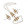 Collier Boucles d'oreilles Ensemble Algérie Bijoux de mariage Femmes Bracelet Bridal Cadeaux Musulms Ensembles chics et élégants pour femme