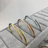 Love Gold Bracelet nail bracelet Designer Bangles for Women Mens Stainless Steel Alloy Armband Pulsera Pulseras Plated Gold Silver Rose Jewelry Diamond